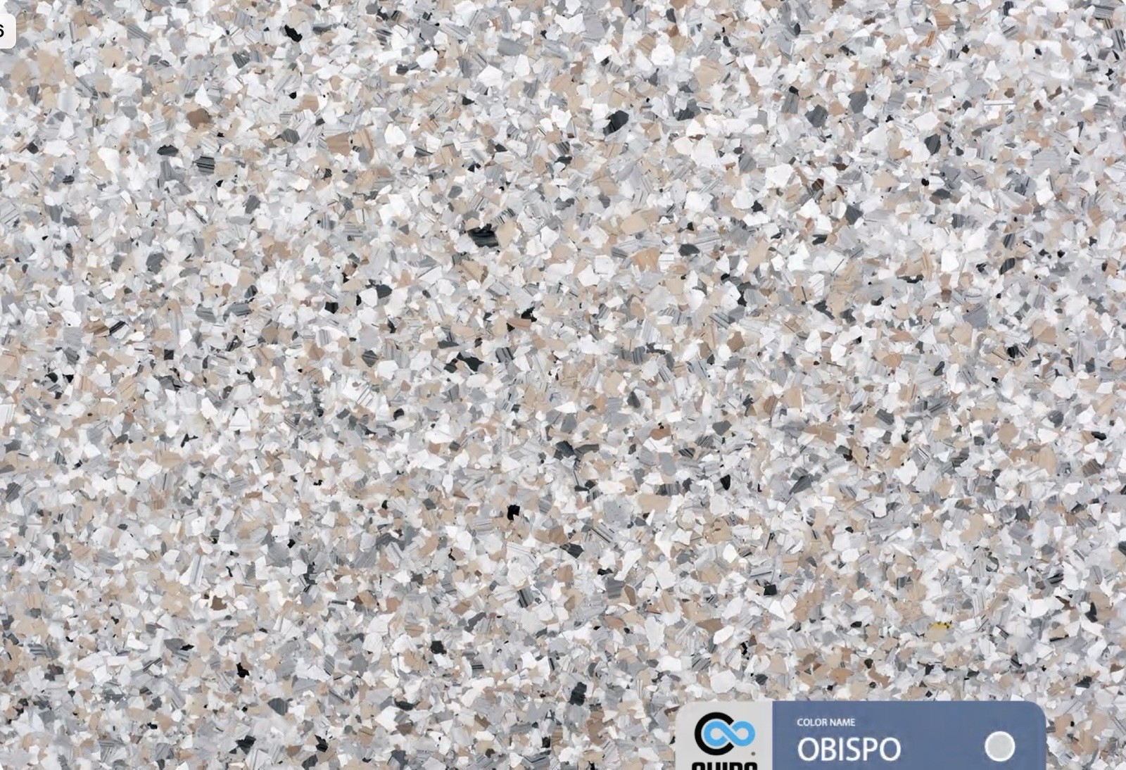 CHIPS FLAKES FOR EPOXY FLOORS OBISPO MIX 1/4” 40 Lb Cs