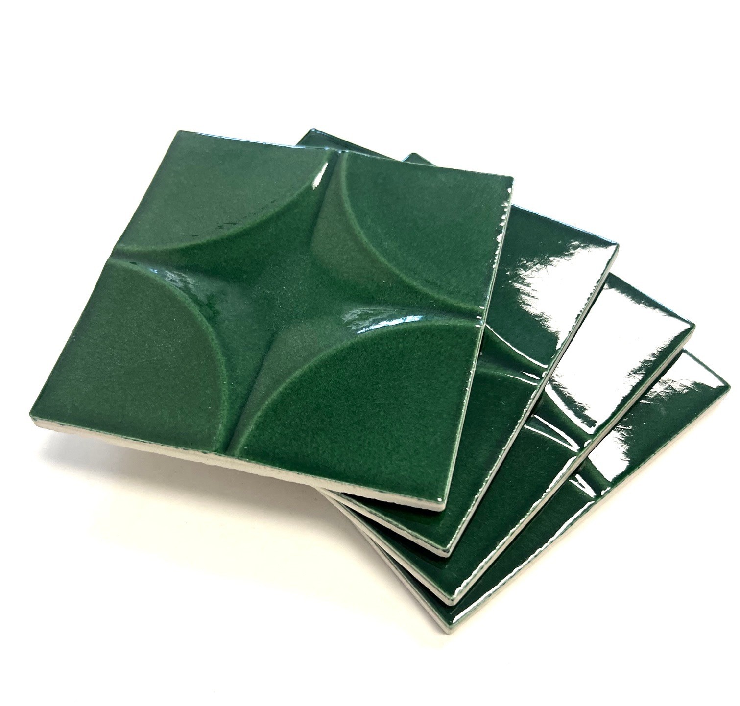 4×4 Wedgwood Virginia Crackle Olive Green Star Shaped Ceramic Wall Tile (1 SF)