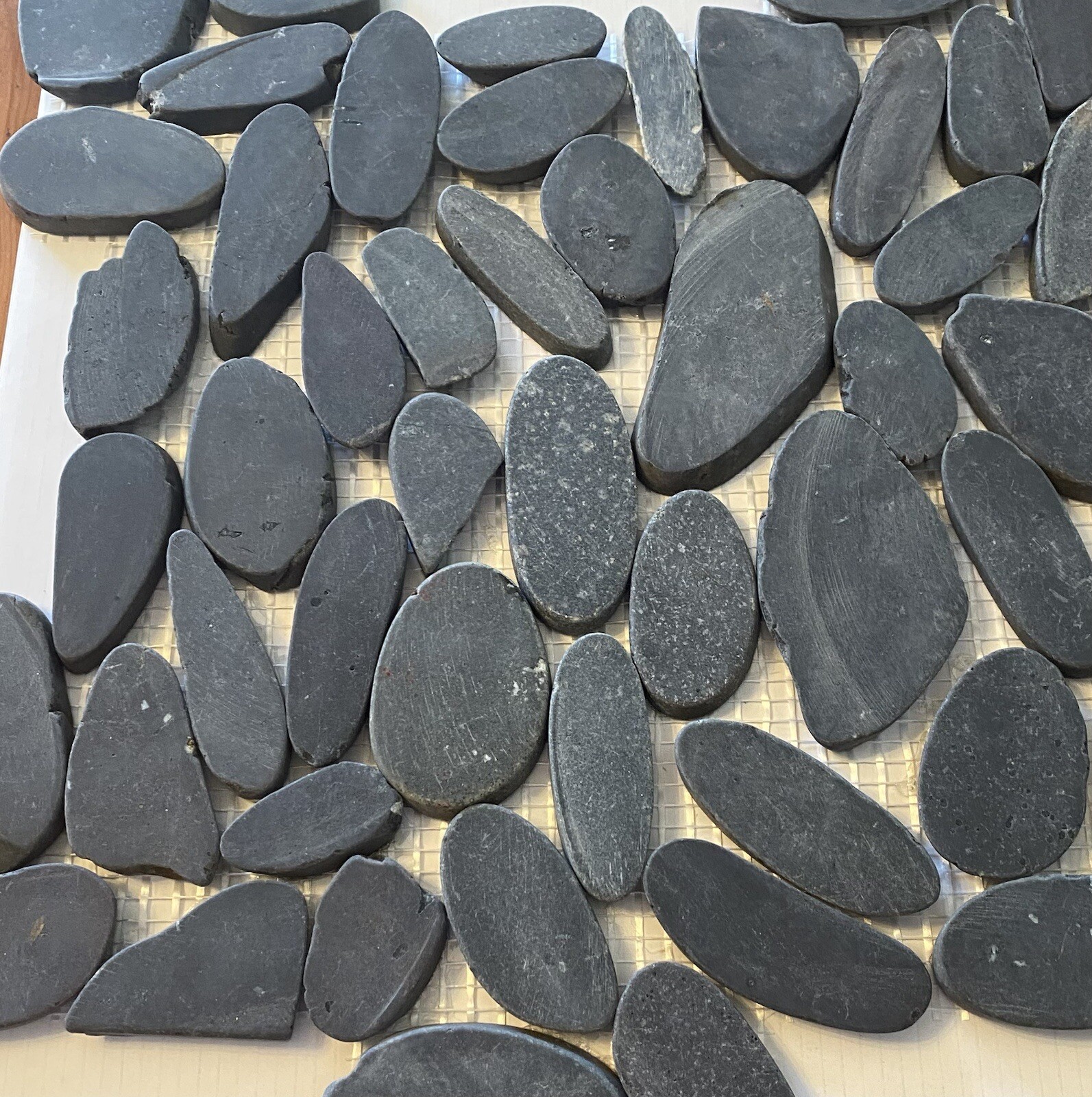 Black Nature Pebble Stone Shower Floor