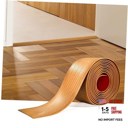 Vinyl Floor Transition Strip Self Adhesive 2 2 in，20 FT Light brown wood grain