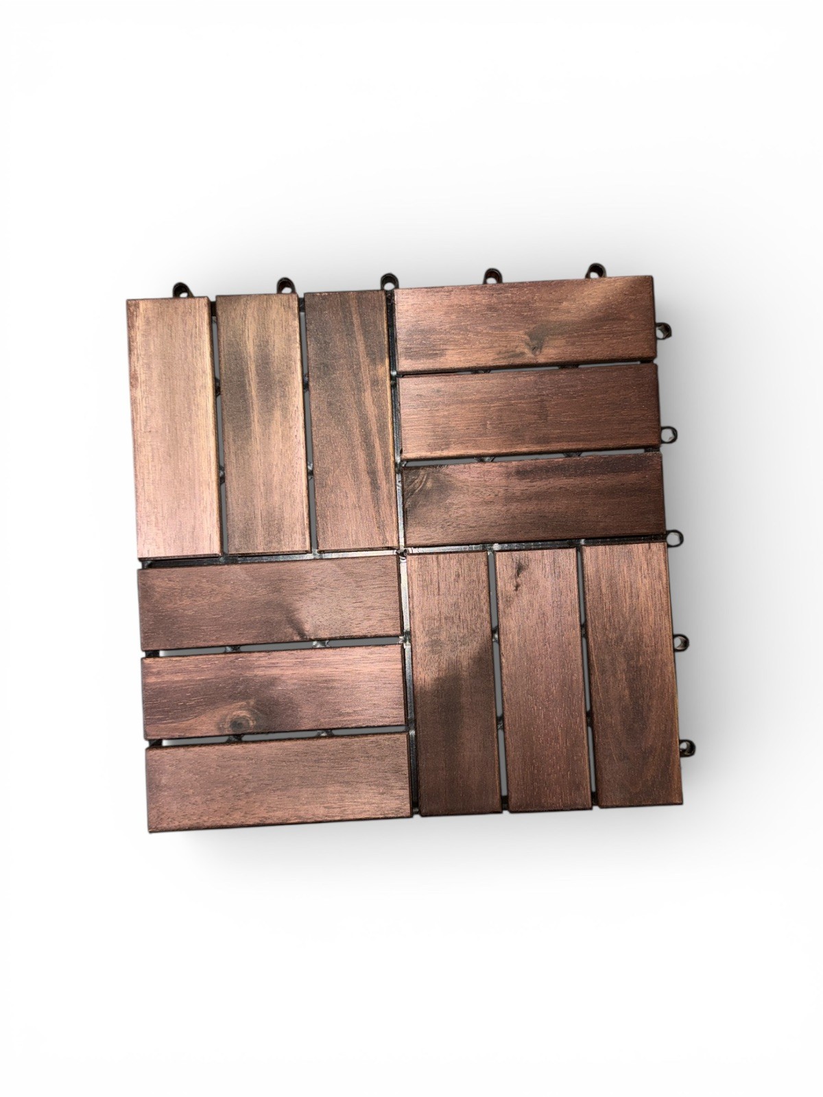 Interlocking Deck Tiles 9.6 SQFT – 10PCS Waterproof Acacia Wood Patio Tiles.