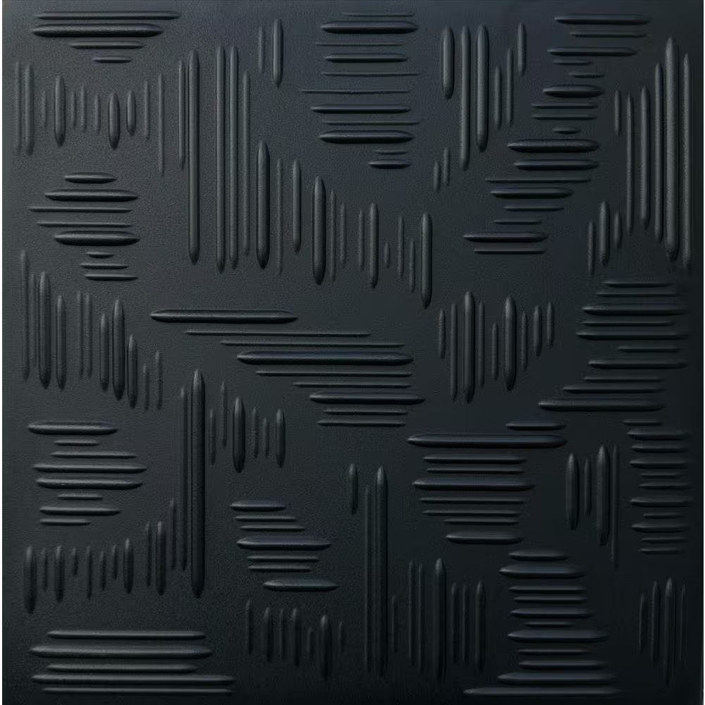 Country Wheat Black Matte 1.6 Ft. X 1.6 Ft. Glue up Foam Ceiling Tile (259.2 Sq.
