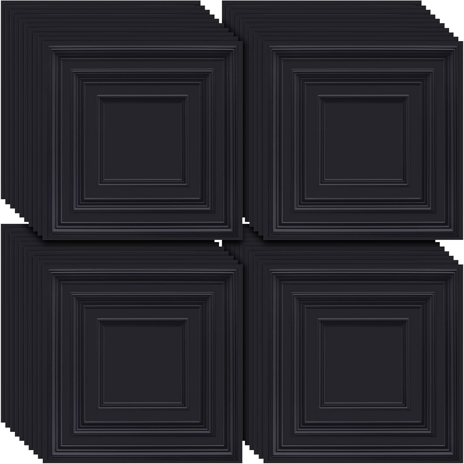 50 Black PVC Ceiling Tiles 2×2 Ft for Office, Bathroom & Living Room Decor