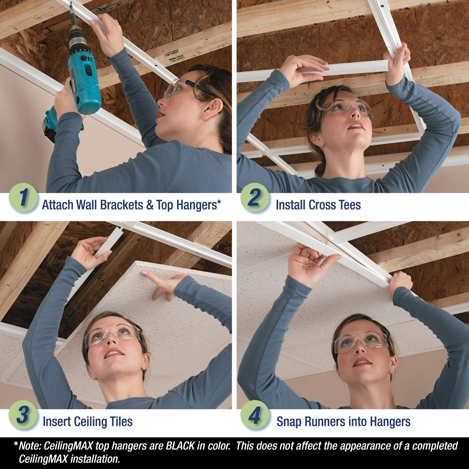 CeilingMAX 100 sq. ft. White Surface Mount Grid Kit