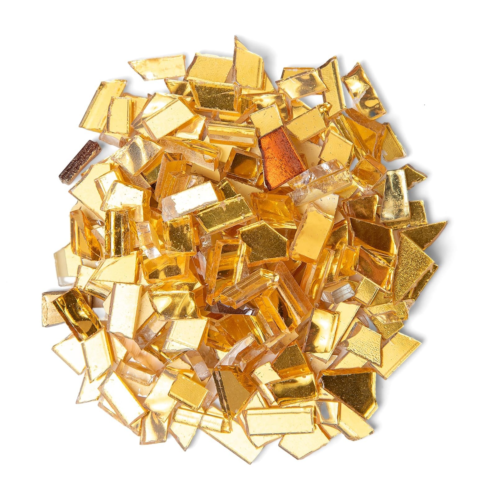 Gold Mixed Irregular Mosaic Glass Mosaic Tiles Pieces, 300g Mosaic DIY Set Ad…