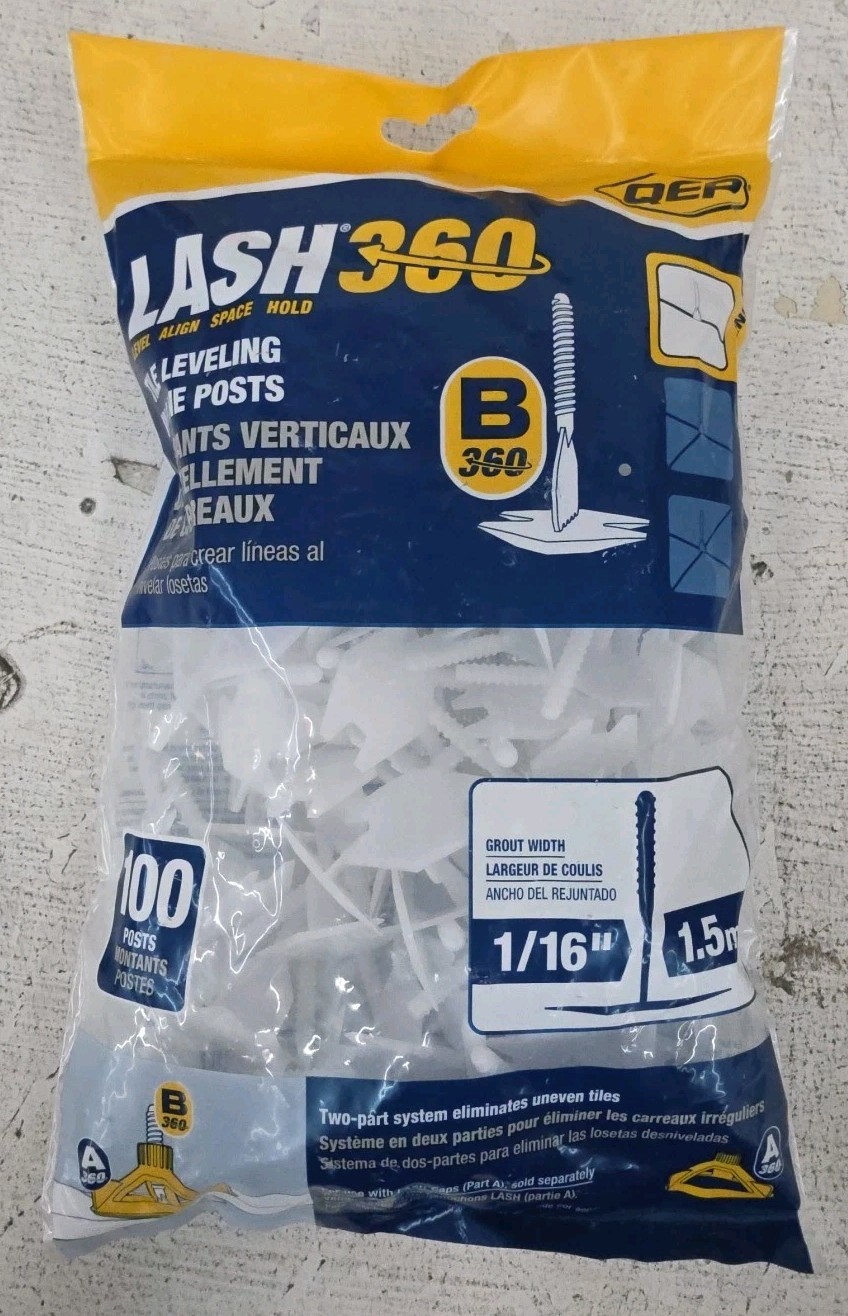 QEP LASH Tile Leveling System Project Pack, 1/16″/ 1.5mm – 100 pack.