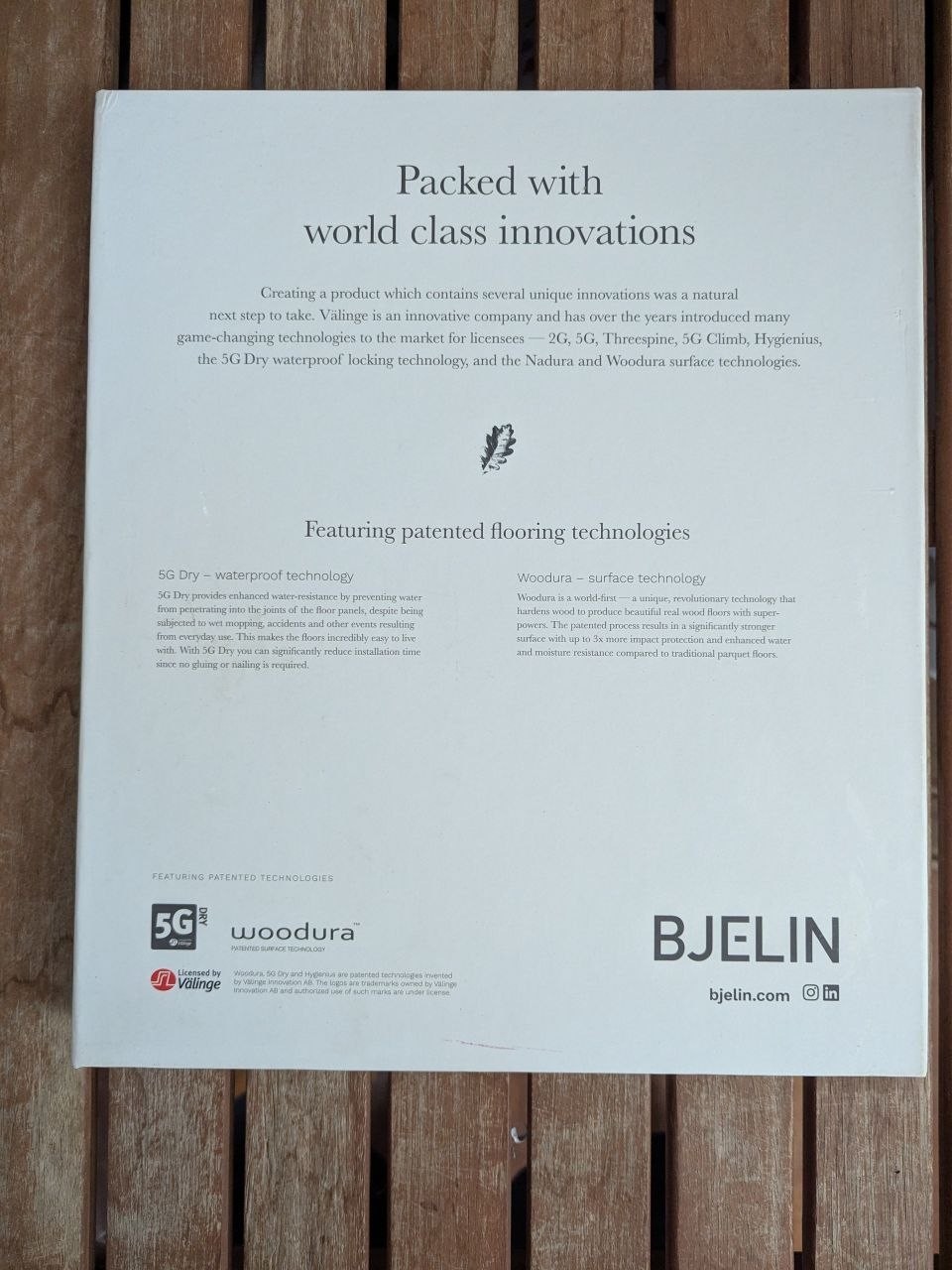 Bjelin Hardened Wood Floor Oak Select Sample Book Woodura 5G Valinge – PA5