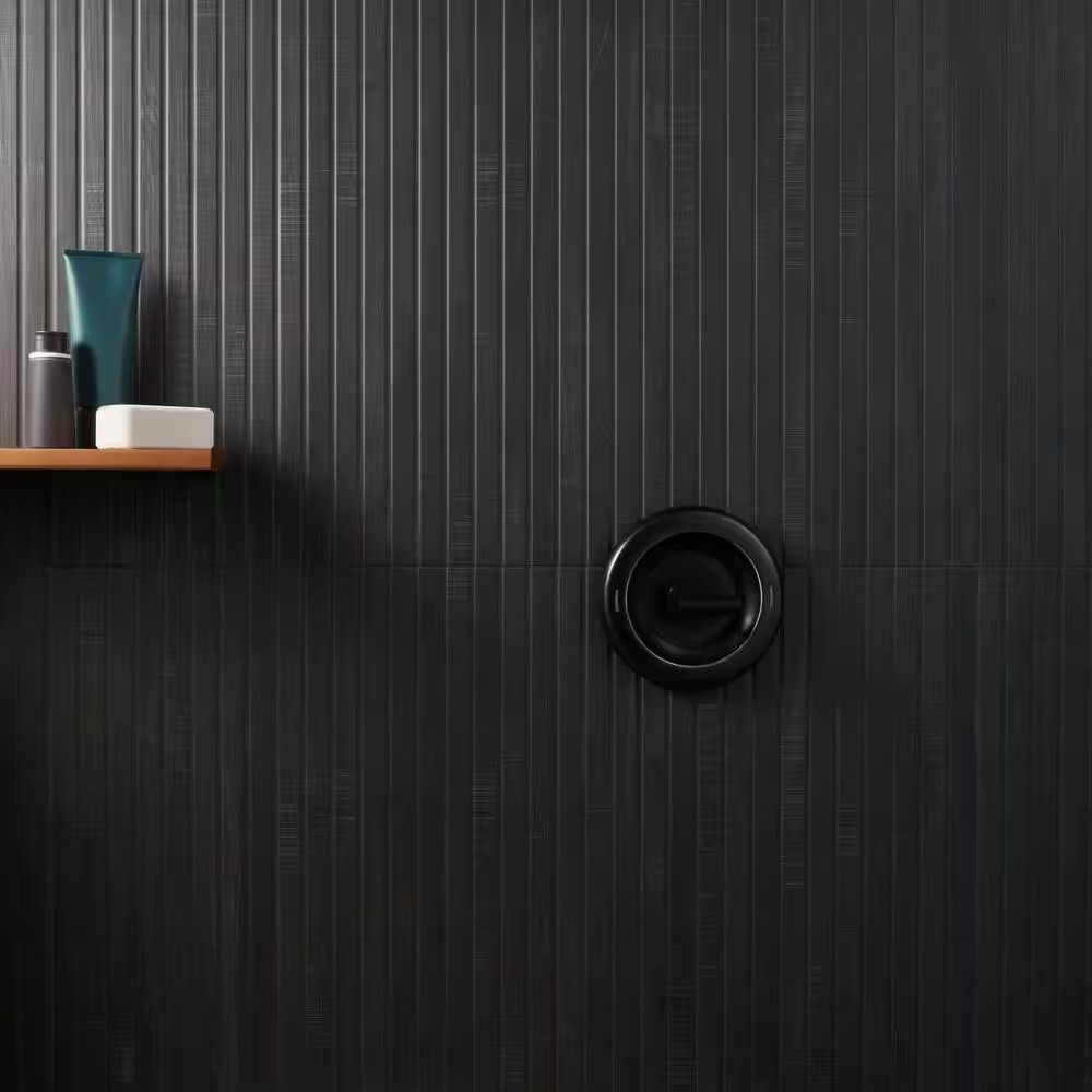 Montgomery Ribbon Black 24 In. X 48 In. Matte Porcelain Floor and Wall Tile (15.