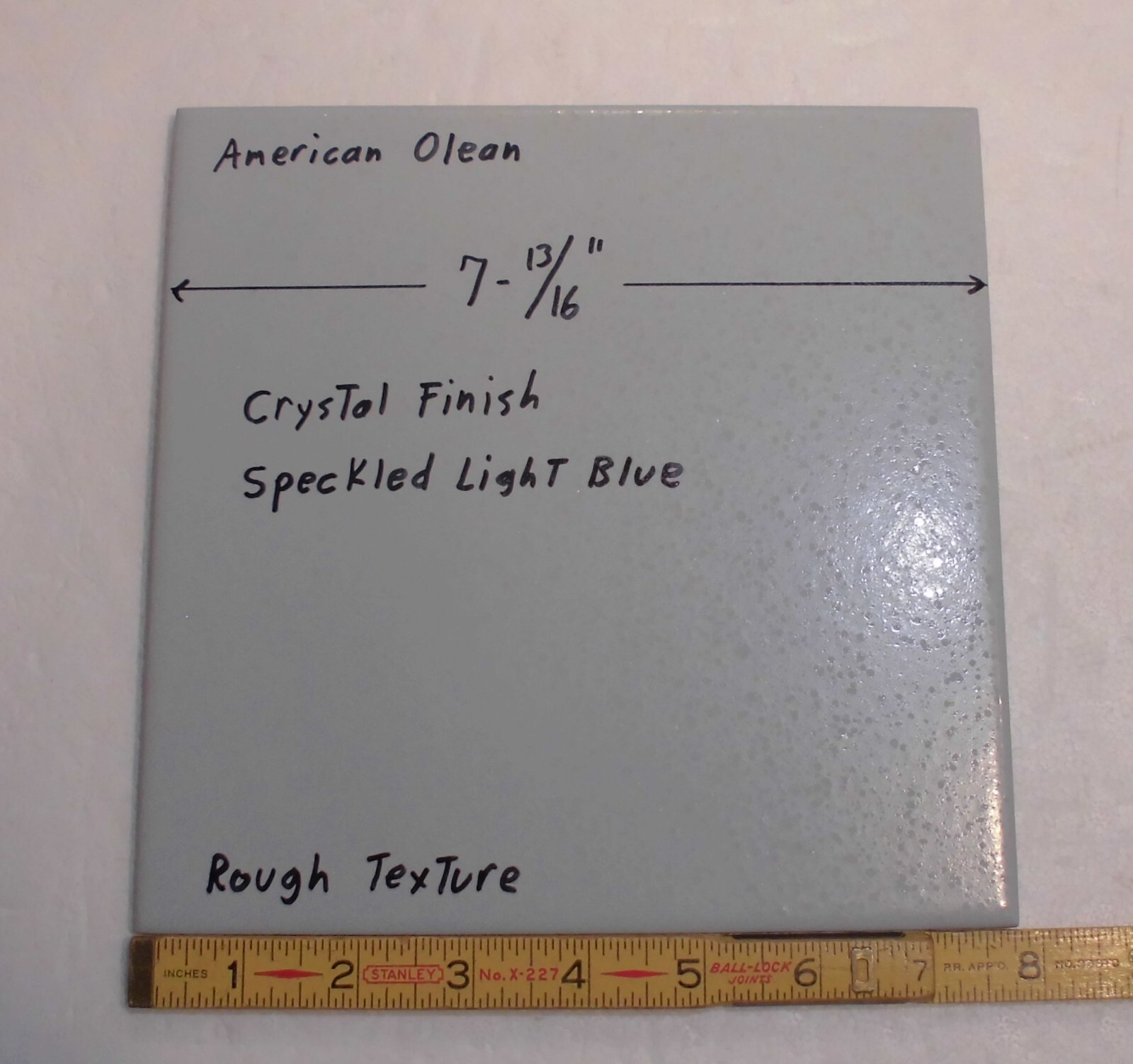1 pc. Speckled Light Blue: 8″ Ceramic Floor Tile by American Olean, Crystal