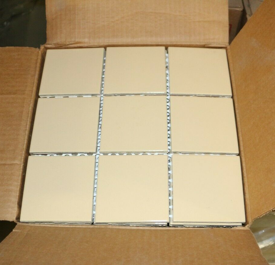 Light Yellow Matte Wall Tile 3 7/8″ x 3 7/8″ Meshed Color-546 10 Square Ft