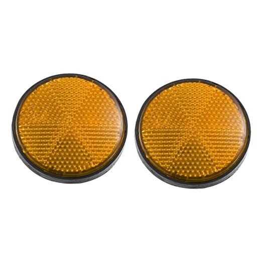 2 Pcs 56mm Plastic Universal Round Reflective Warning Reflector with Orange
