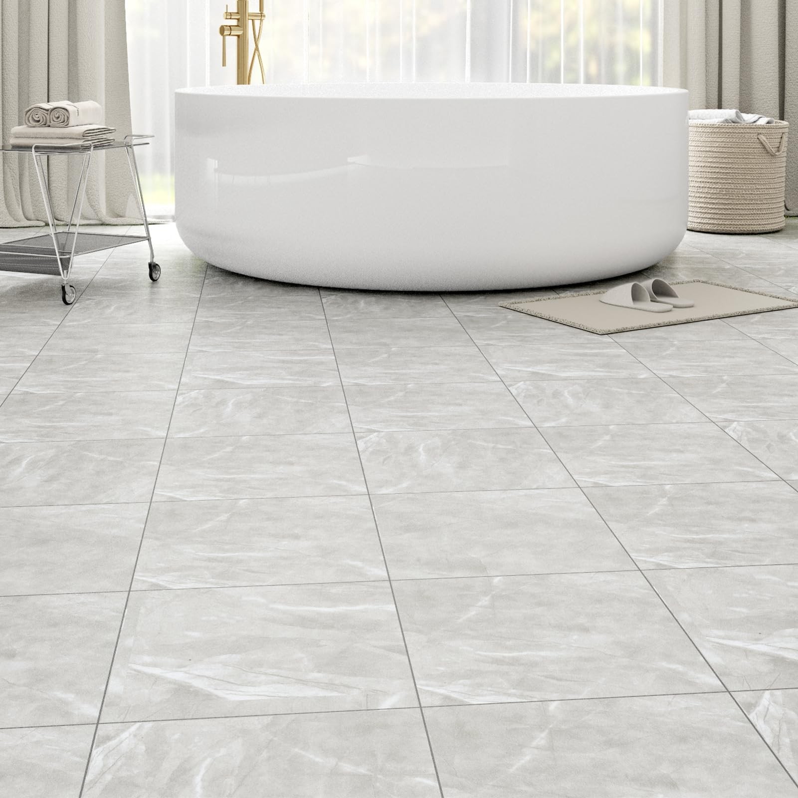 20 Pack Cover 20 Sq.Ft Peel and Stick Floor Tiles, 12” x 12” Self Adhesive Vi…