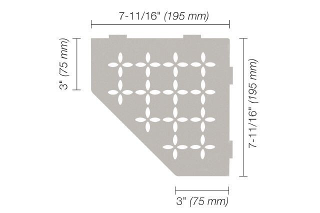 Schluter SHELF-E – Pentagonal Floral Design – Greige – SES2D5TSBG