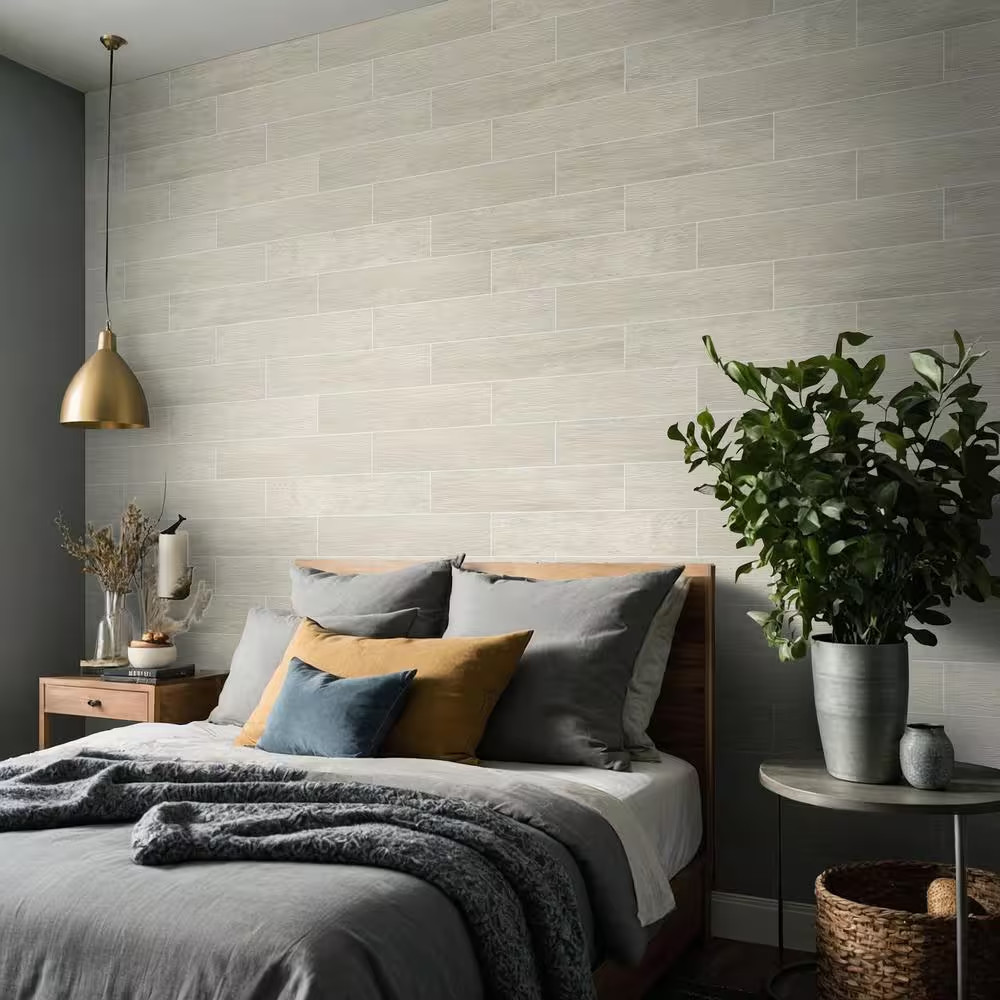 Capel Bianco 6 In. X 24 In. Matte Ceramic Wood Look Floor and Wall Tile (17 Sq.