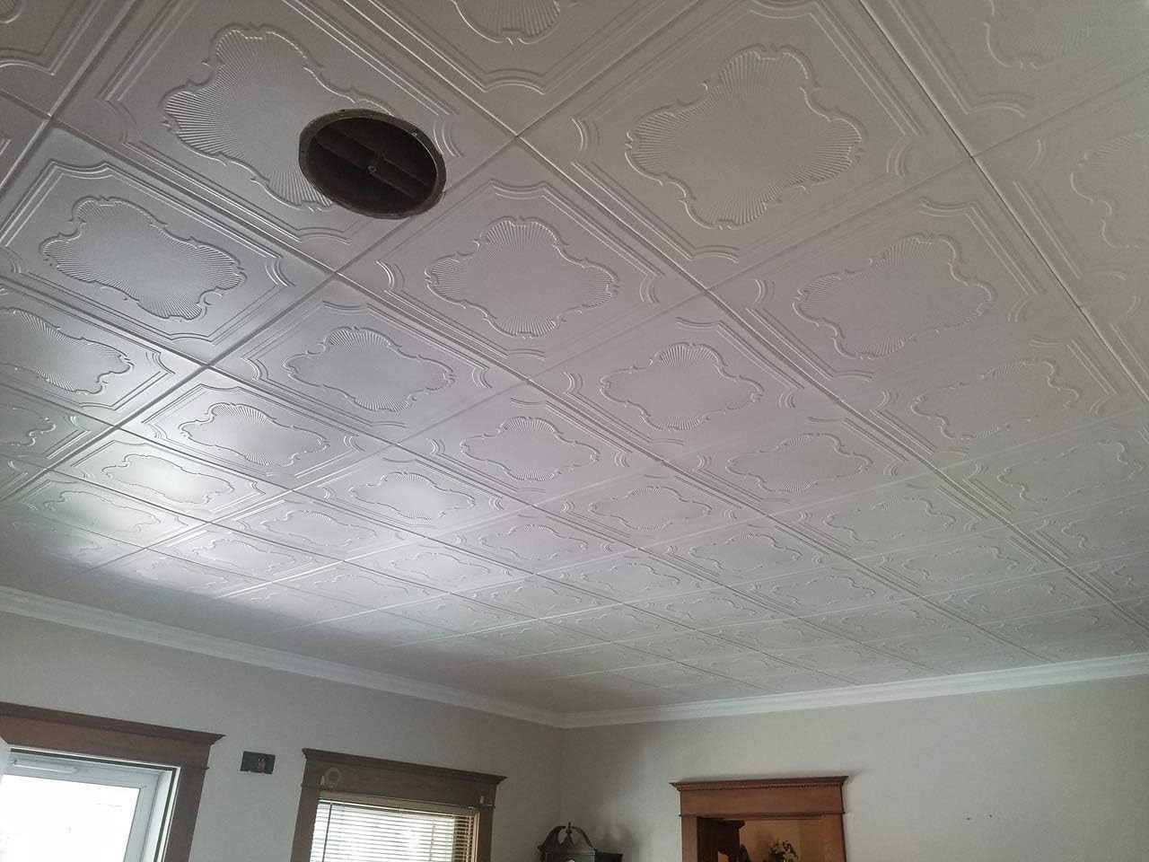 R74 Coronado Foam Ceiling Tiles, 48 Pack, 128 Sq. Ft., Plain White