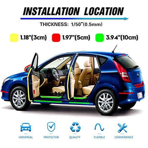 Car Door Edge Guard Invisible Automotive Door Sill 33Ft x 3.94” Transparent