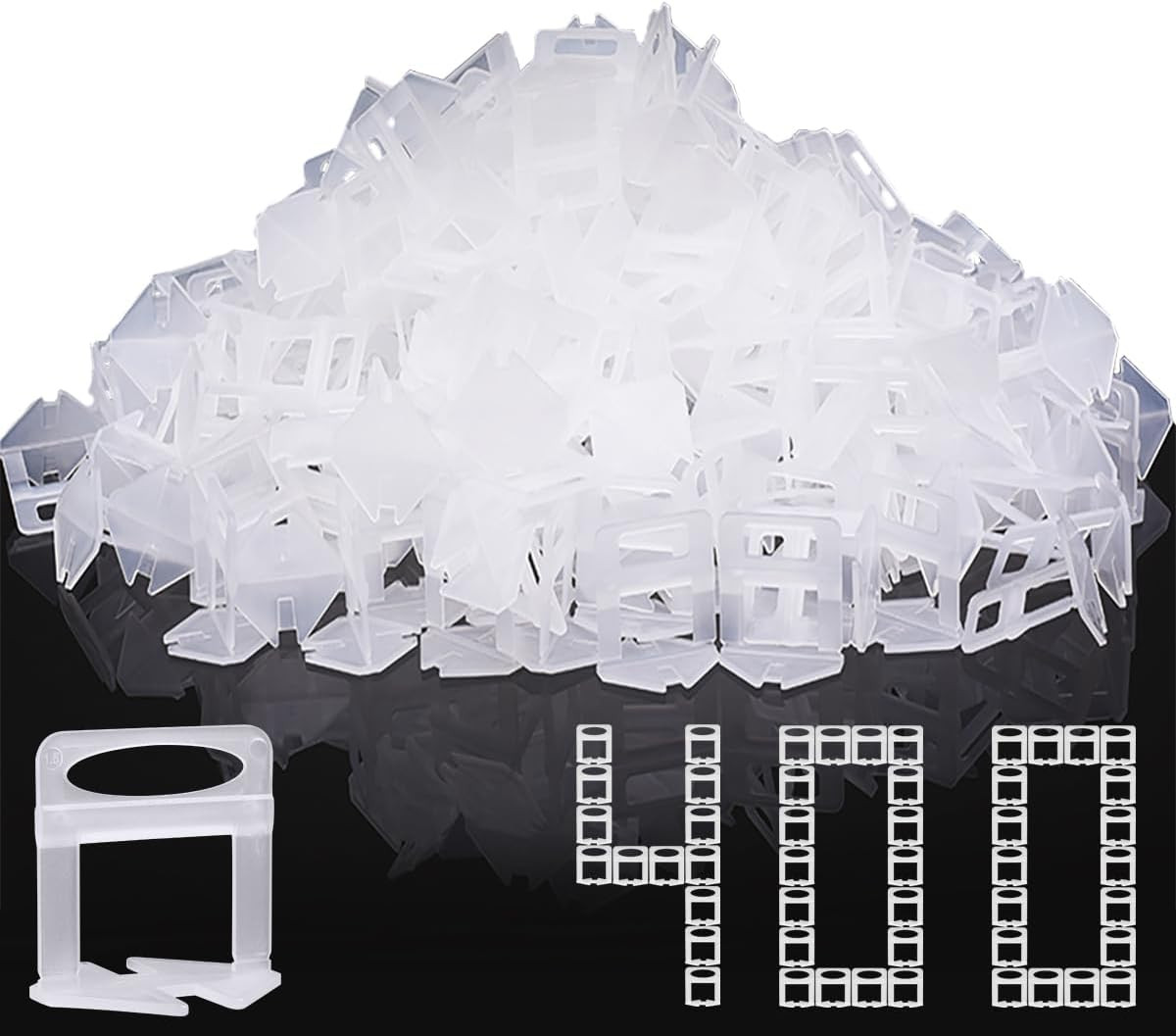 Tile Leveling System, 2000-Piece 1/8″ Tile Spacers Clips Tile Tools, Tile Instal