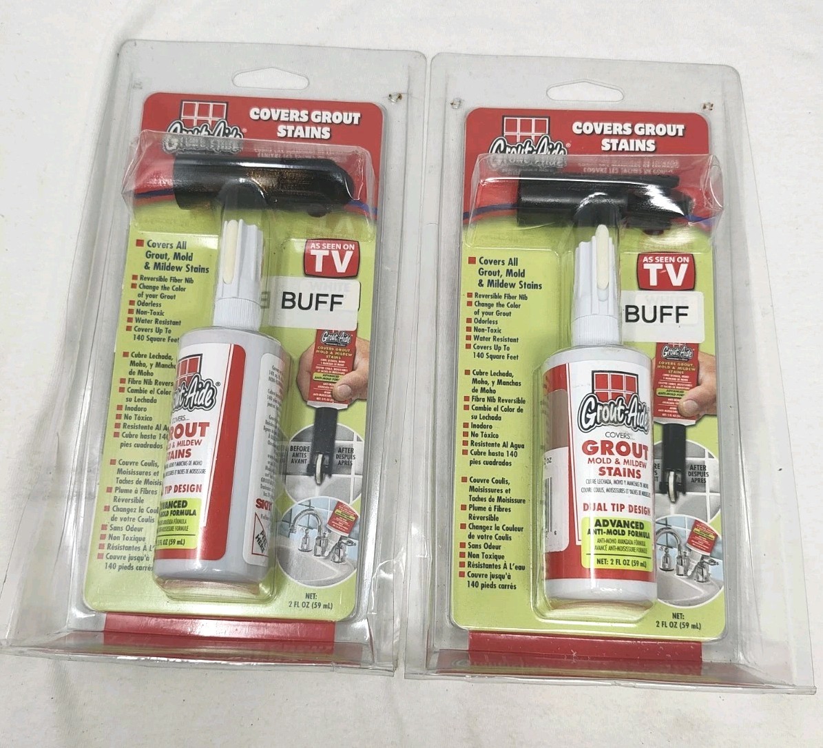 Grout-Aide 2 oz Bottle Fiber Nib & Wheel Applicator Buff Lot Of 2 New