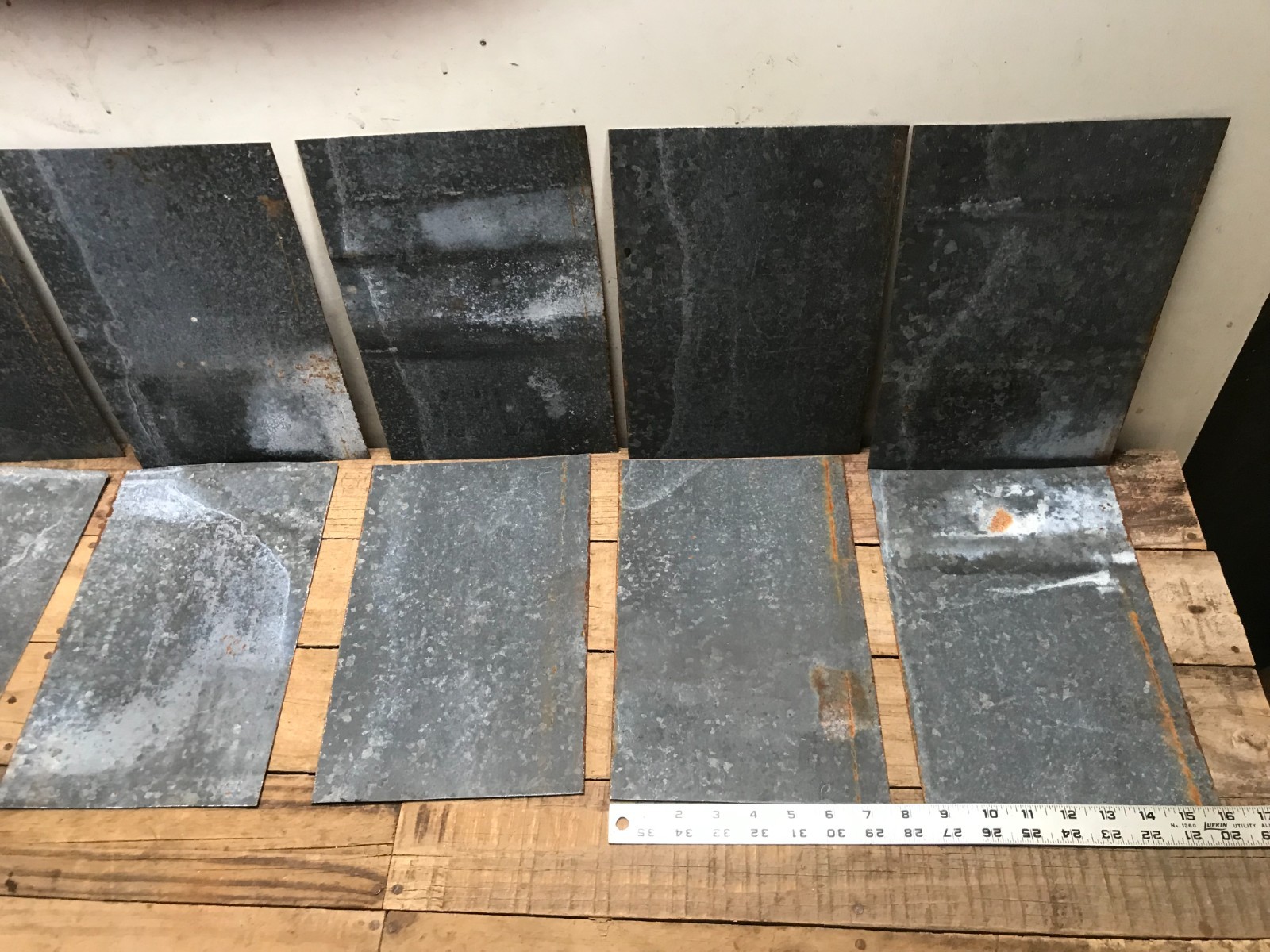 10 Rusty Galvanized Patina Sheet Metal 12″ x 7 1/2 – 8″ Wall Tile Art Garden (A)