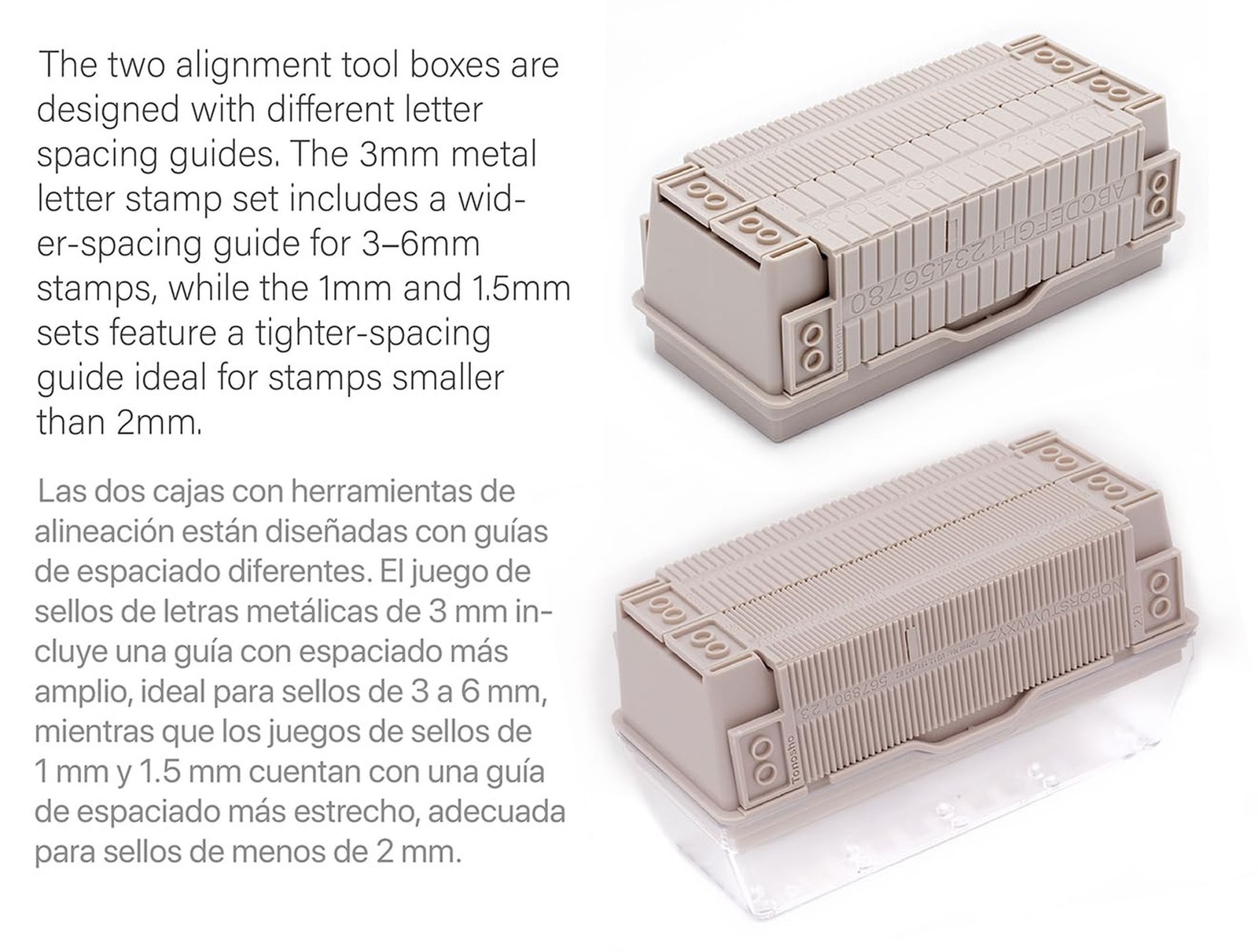 1mm (3/64″) Letter & Number Stamp Set with Patented Alignment Tool Box – 3