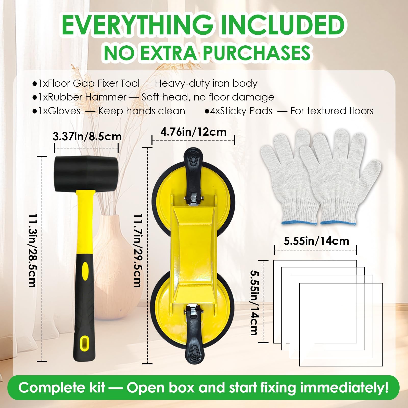 Floor Gap Fixer Tool to Fix a Floor, Vinyl Floor Repair Kit with Strong Sucti…