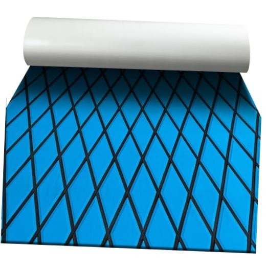 Boat Flooring – EVA Foam Boat Decking – 94″ x 15.7″ Blue With Black Lines