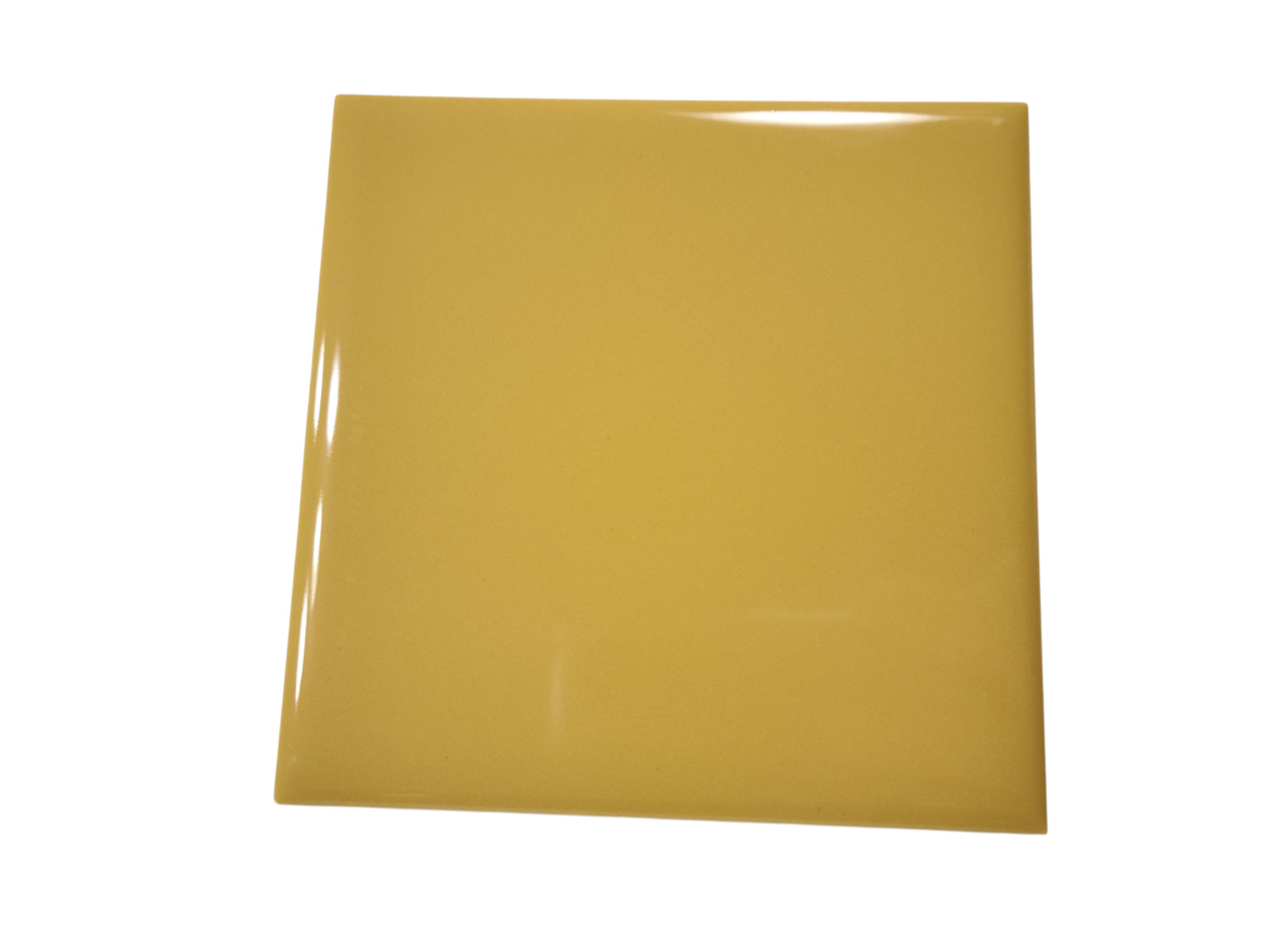 Orange Ceramic Tile 4.25 in Subway Square Mid Century Modern Mustard Goldenrod