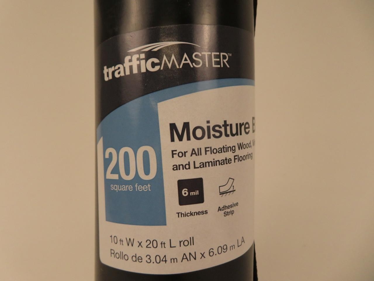 TrafficMaster 6 Mil Moisture Barrier Underlayment 200 Sq Ft Roll 10′ x 20′ New