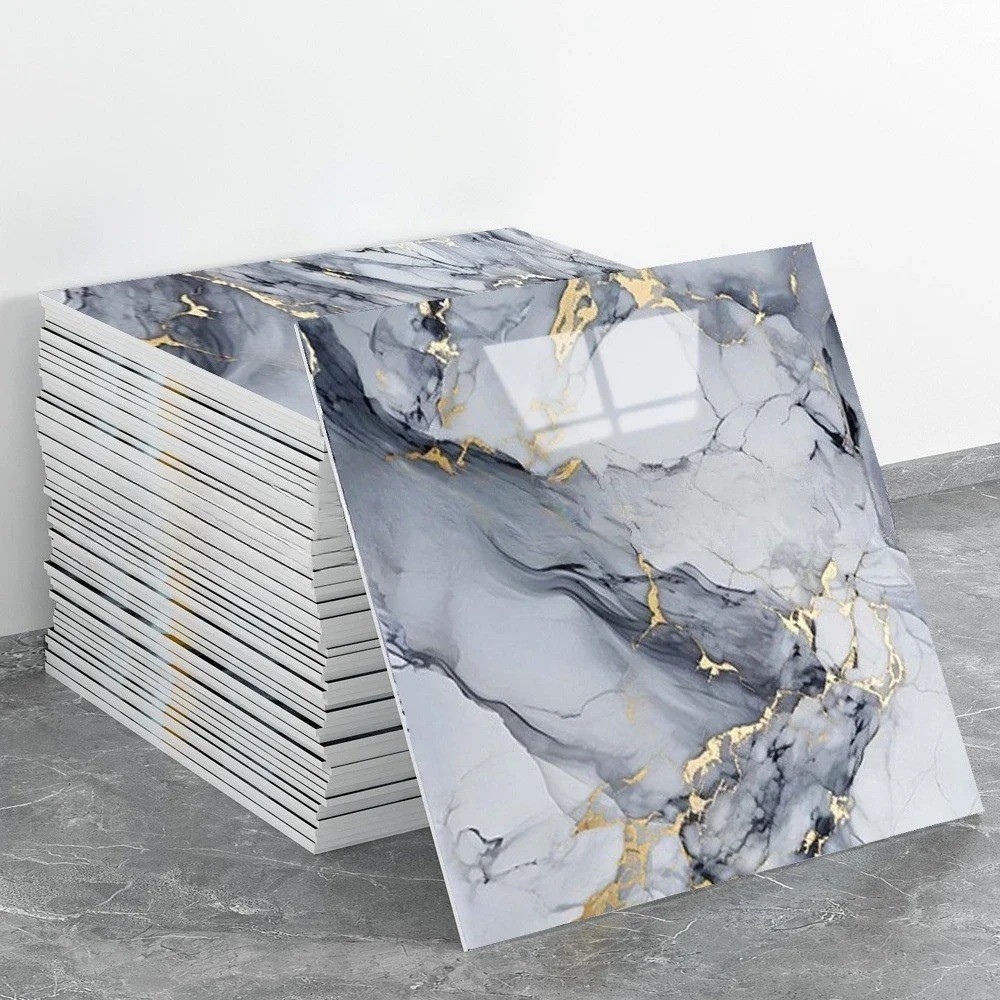40Pcs Peel and Stick Marble Floor Wall Panels PVC Tiles Sticker Imitation Marble