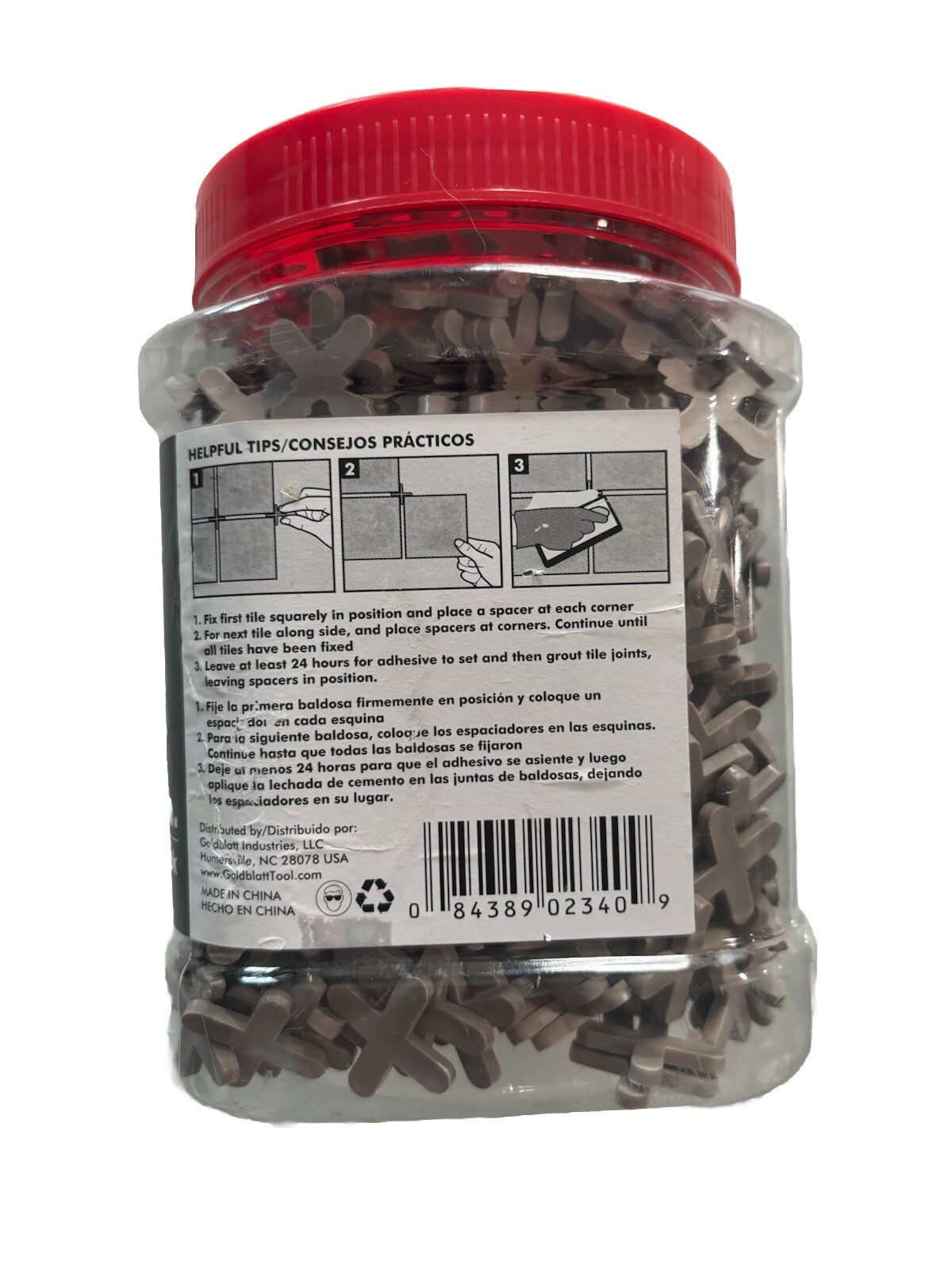 GOLDBLATT HARD PLASTIC 3/16”TILE SPACER 1000 PACK