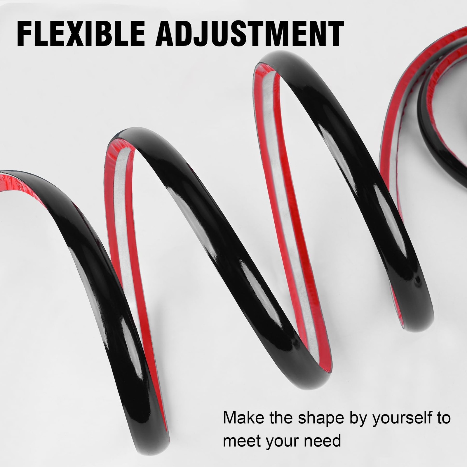 Flexible Quarter Round Molding Self Adhesive (Black, 19.7 Ft) Peel and Stick …