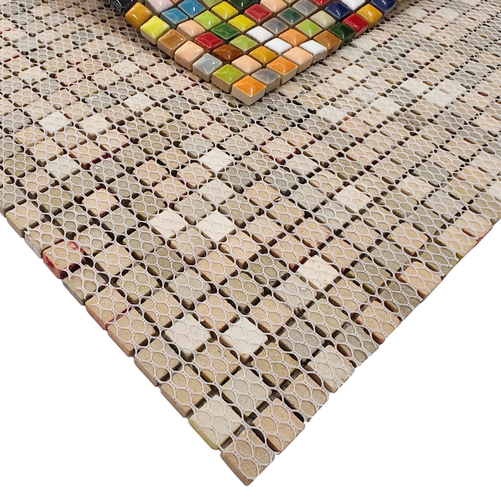 Multi-colored Ceramic Mosaic Mini Square Glazed Porcelain Floor & Wall Tile