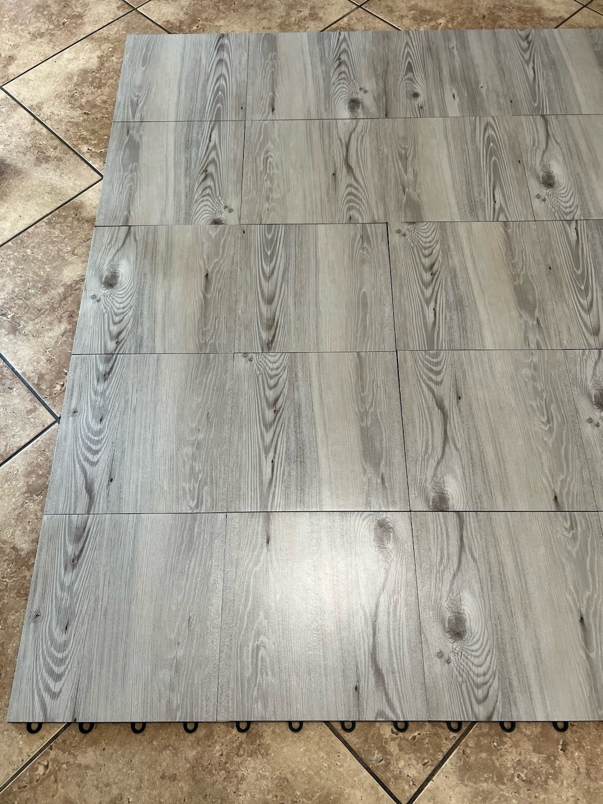 Dance Floor Tiles, Beachwood 12 x 12 in 28 Piece Interlocking Dance Flooring 7×4