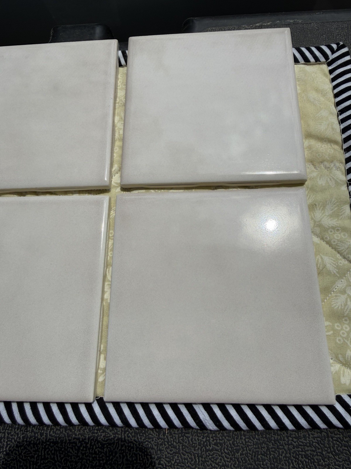 Vintage Pale Pink Tile, Smooth Glossy Ceramic Square Tiles, 4 3/8″ x 4 3/8″