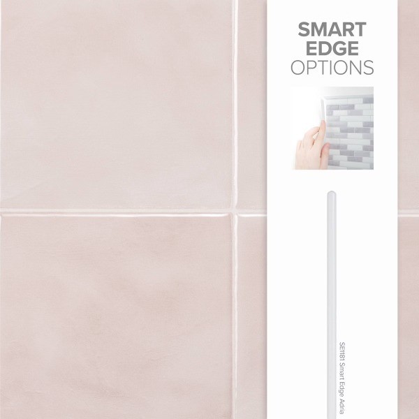 Zellige Temera Peel and Stick Backsplash Tiles Light Pink
