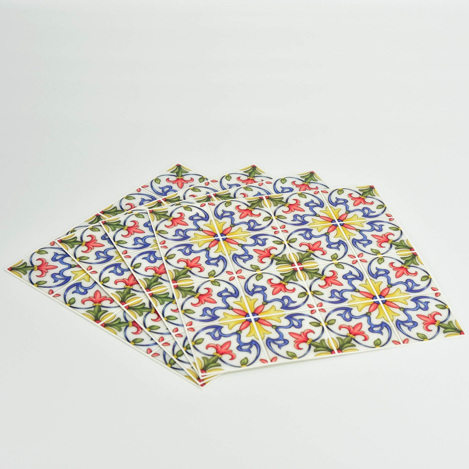 In Home NH2365 Tuscan Peel & Stick Backsplash Tiles, Multi-Color, 4 Piece