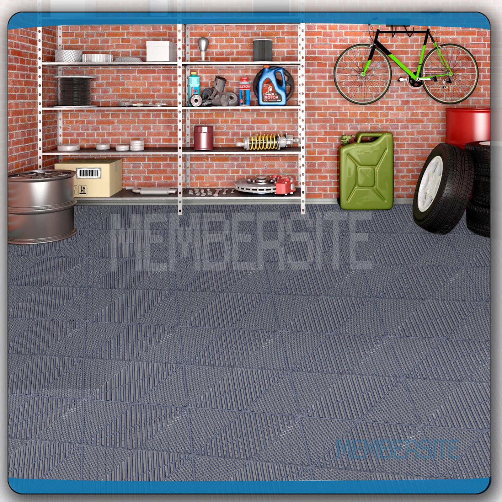 25 Packs Interlocking Garage Floor Tiles 15.75” x 15.75” Vented Water Drainage