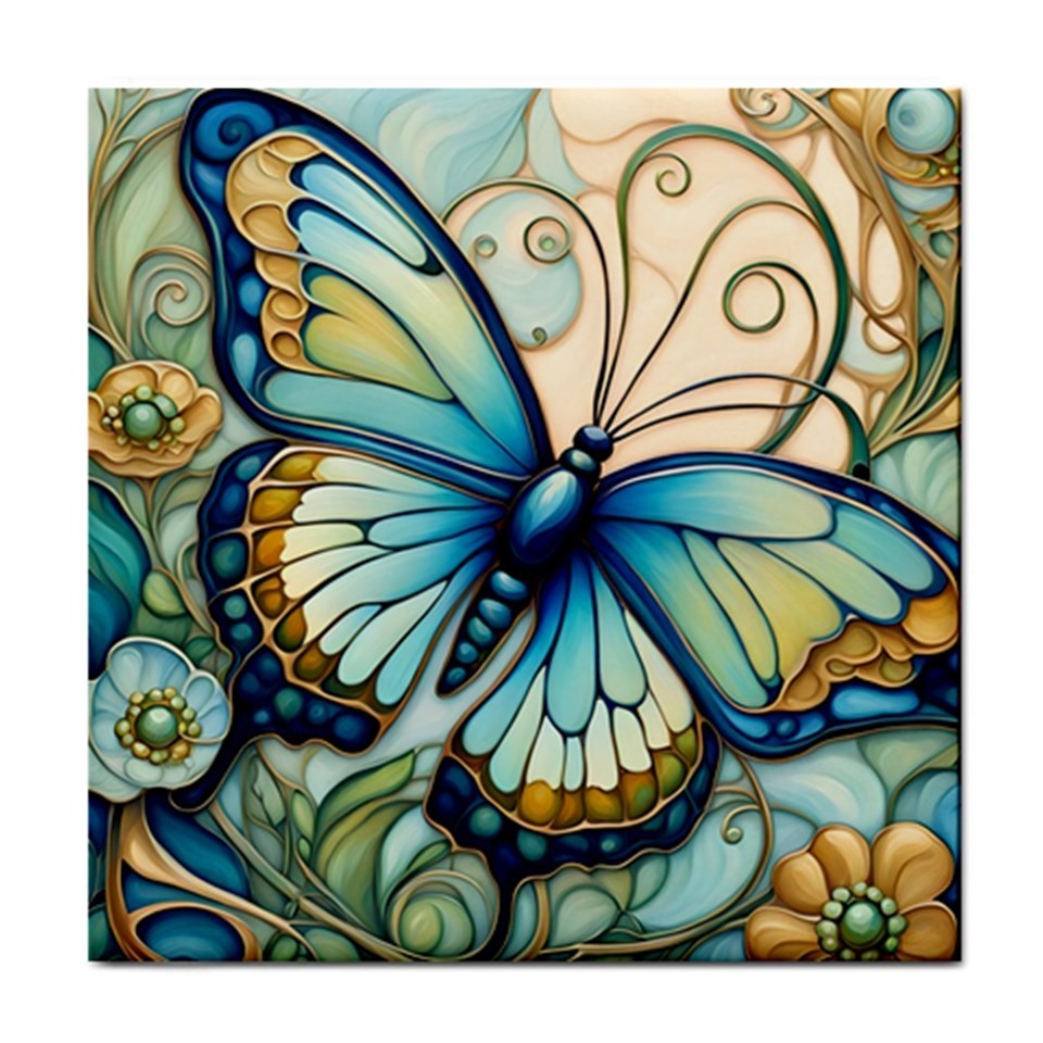 Ceramic Tile Green Butterfly 5 Mosaic 4.25×4.25, 6×6 or 8×8 inches Printed in US