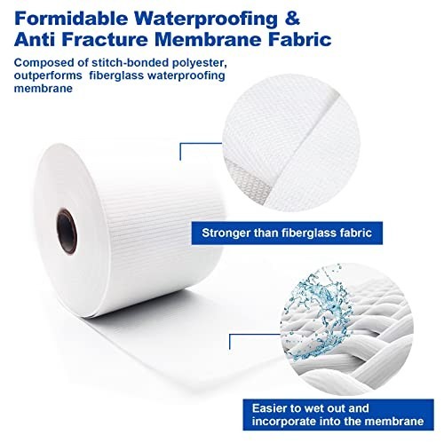 Waterproof Membrane Fabric 3.3×66 Ft, Anti-Fracture Geo Textile Mesh Tape for Sh