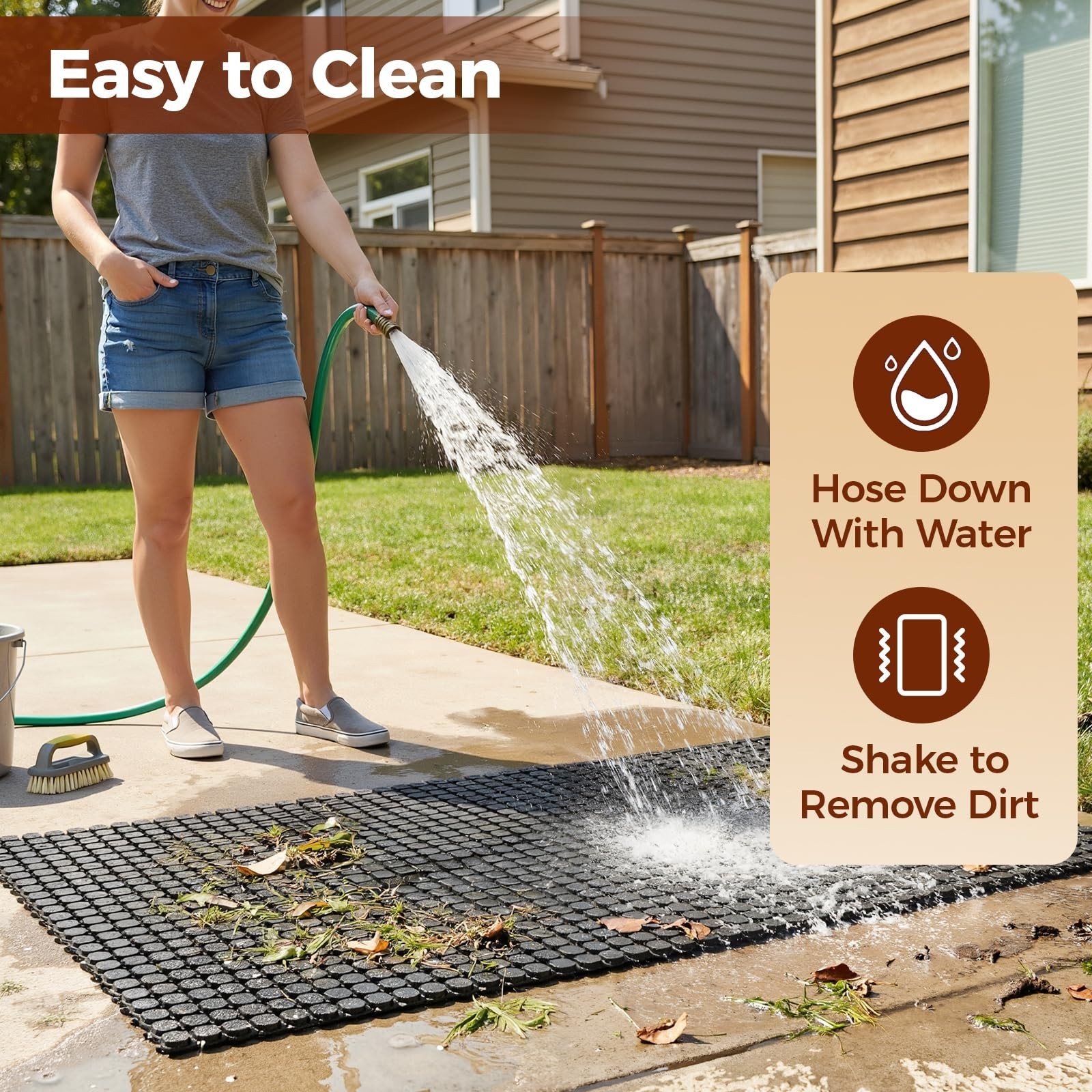 jxgzyy Commercial Rubber Floor Mat, 3 x 5 Anti Fatigue Non-Slip Drainage Mat …