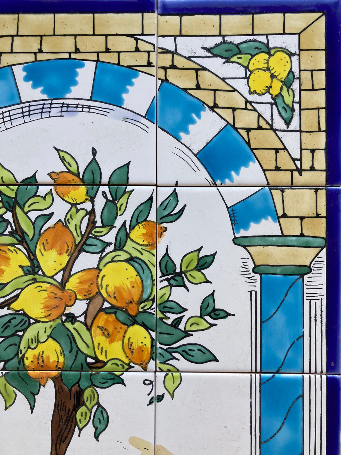 18″ x 24″ Ceramic Tile Mural Backsplash Art Wall Panel Hand Painted Lemon Tree