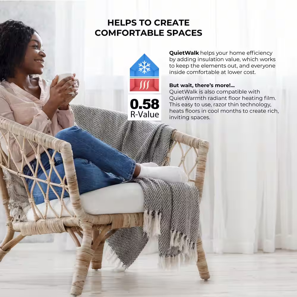 200 Sq. Ft. 3 Ft. X 66.6 Ft. X 3 Mm Sound and Moisture Barrier Underlayment for