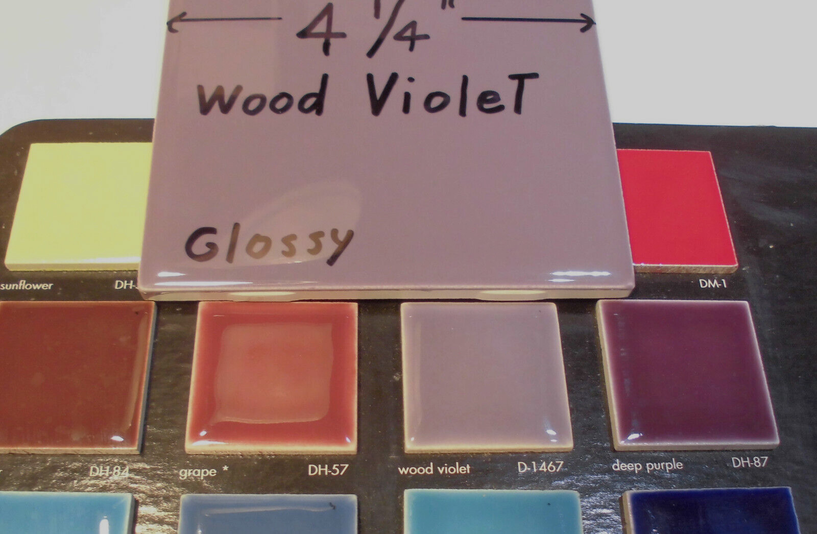 1 pc. *Wood Violet* Glossy Ceramic Tiles by Daltile…4-1/4″ Shiny Purple