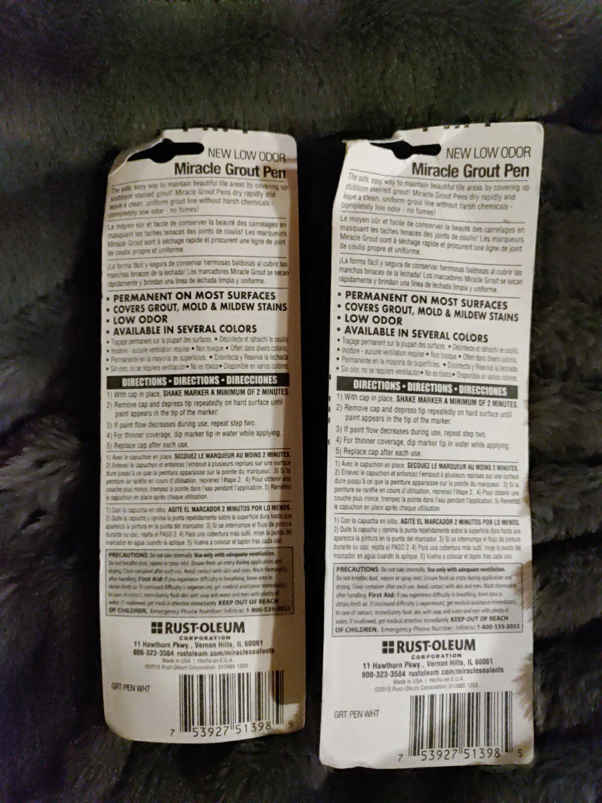 🔥NEW Enhance MIRACLE GROUT PEN Covers Grout, Mold, Mildew Stains WHITE Set Of 2