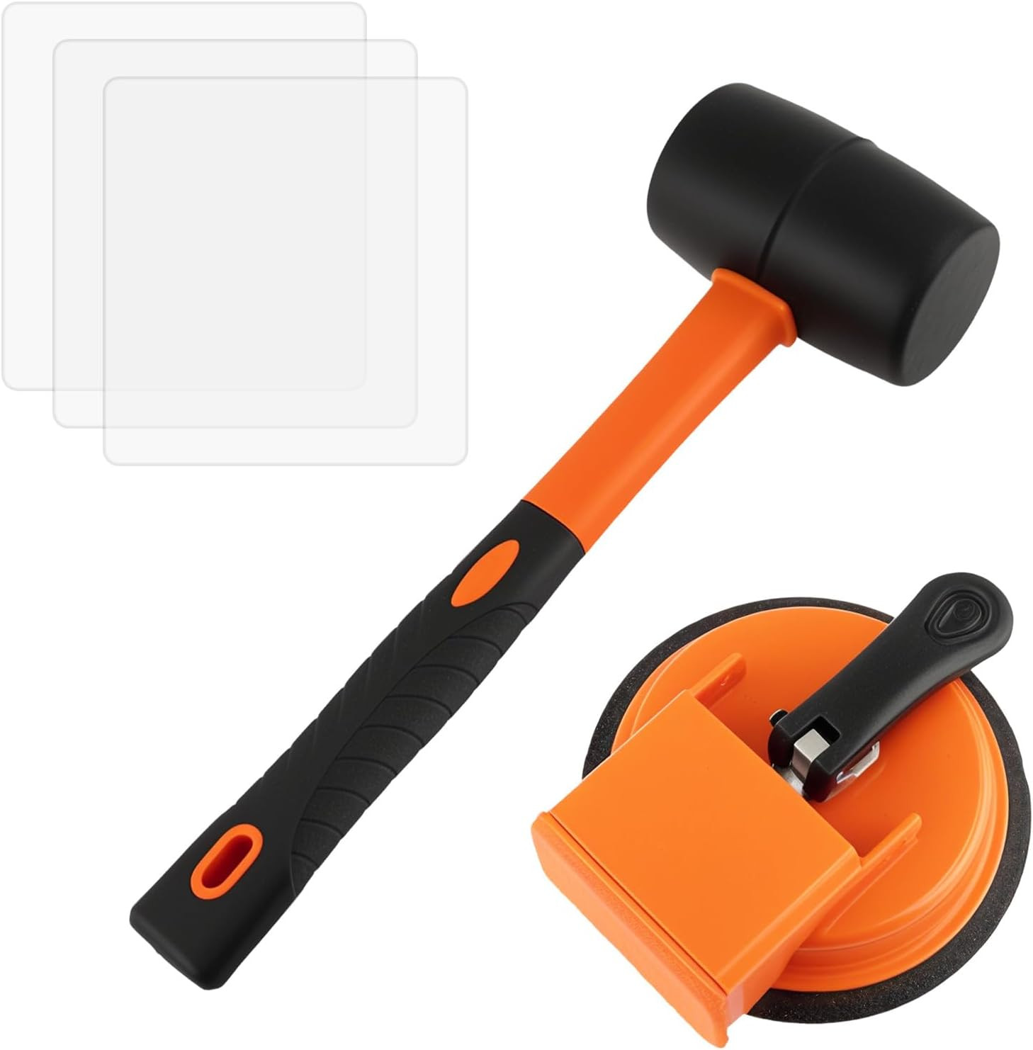 Floor Gap Fixer Tool with Mallet, Suction Cup, 3 Pads for Laminate Vinyl LVP | E