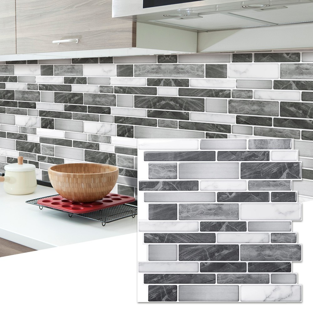 10pcs Peel and Stick Backsplash Thickened Subway Tiles, 12″x12″, Cover 10 Sq.Ft.