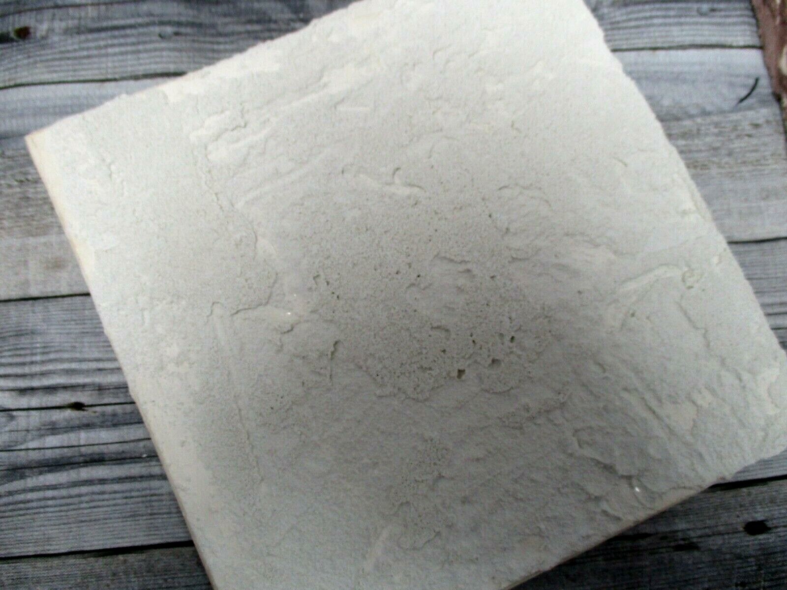 Vintage Ceramic Tile 6 inch white raised grape fruit basket country kitchen