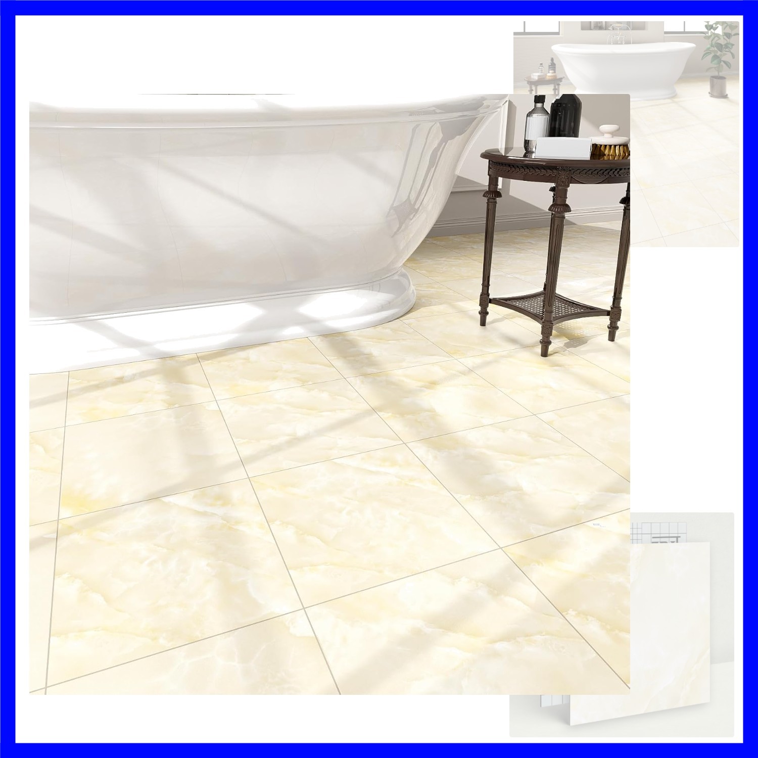 20-Pack Peel and Stick Floor Tiles Vinyl Floor 12 x 12 inch Self Adhesive Wat…
