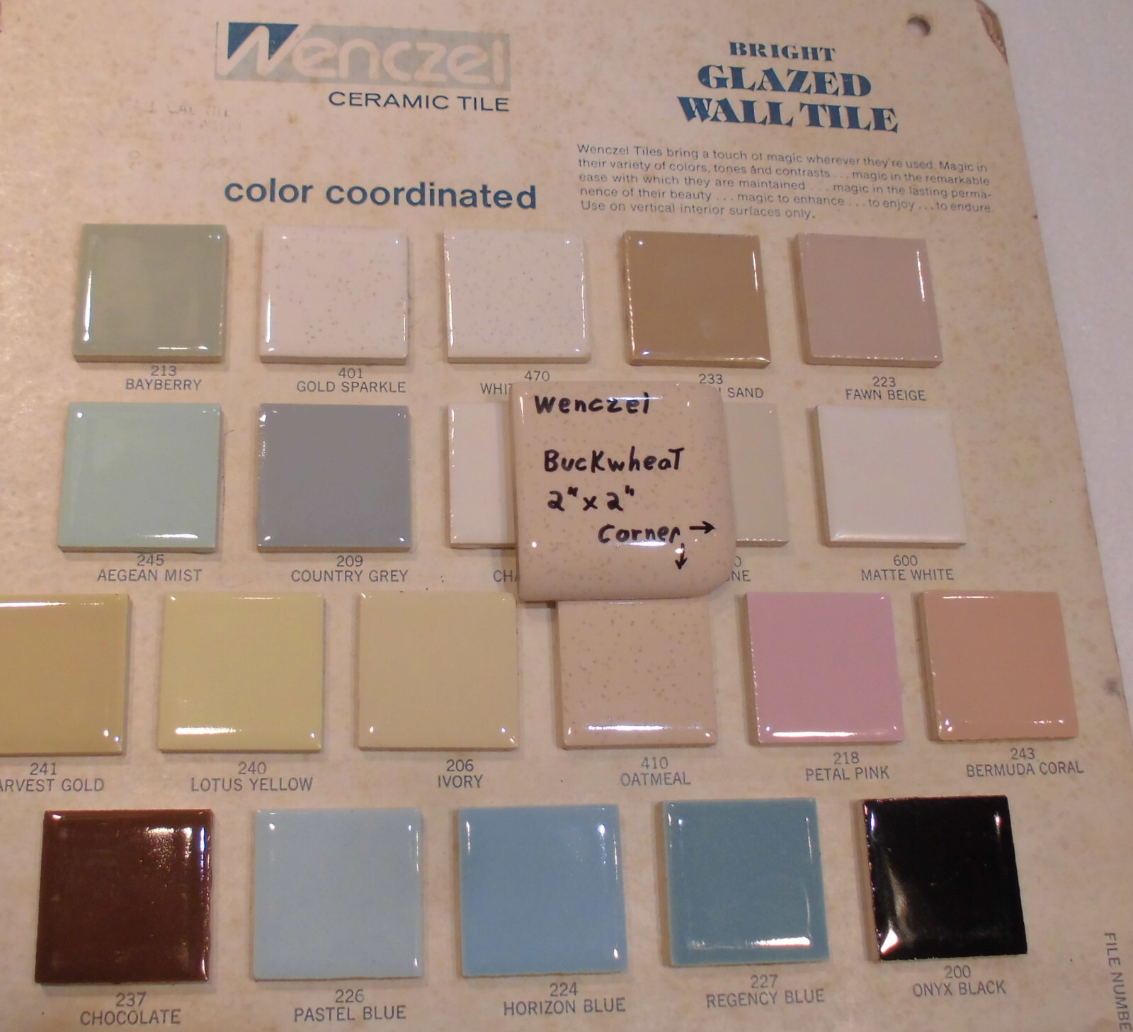 Buckwheat 2″ X 2″ X 5/16″ Ceramic Surface Bullnose Corner Tile; Wenczel Co.