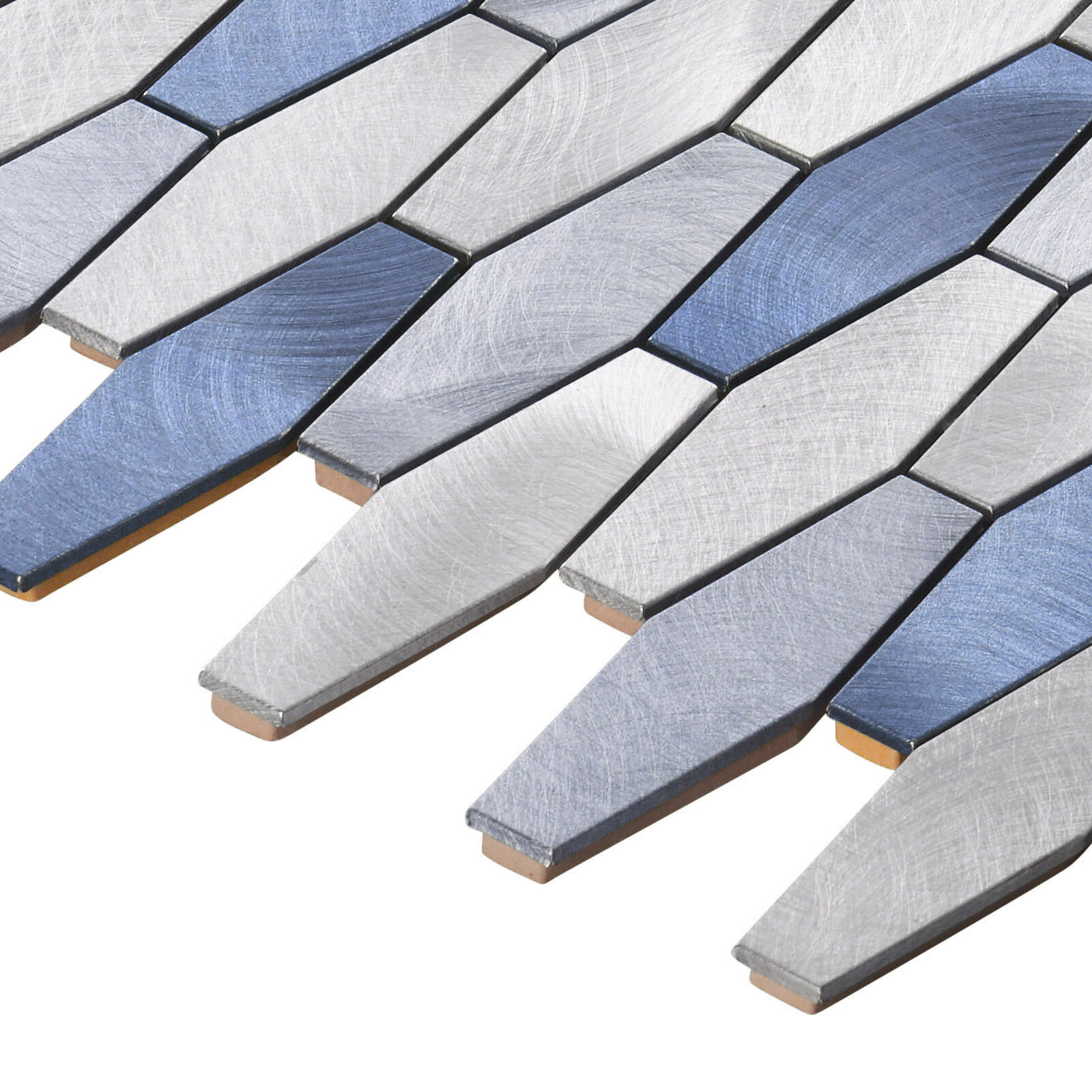 Blue Metallic Aluminum Hexagon Mosaic Tile Kitchen Wall Bathroom Backsplash